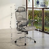 thumbnail of CLP Silla de oficina Jenson Tejido de red HBT: 109x71x72 cm Gris