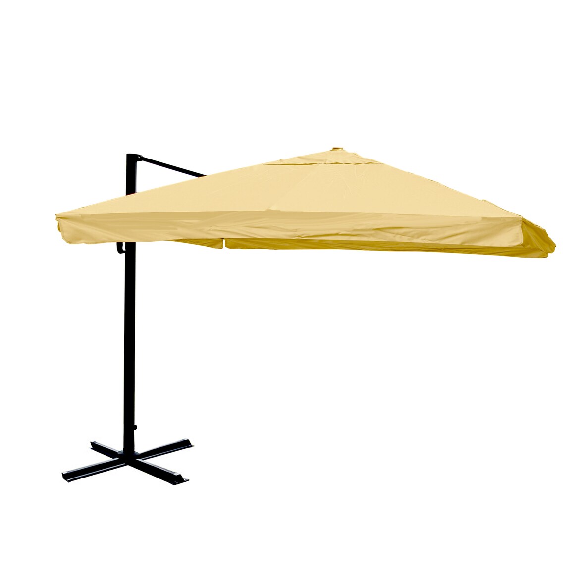 Gastronomie-Ampelschirm HWC-A96, Sonnenschirm, 3x4m (Ø5m) Polyester/Alu 26kg ~ Flap, creme ohne Ständer
