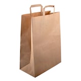 thumbnail of 1000 Papiertragetaschen 180 + 80 x 220 mm braun stabile 70 g/m² Grammatur Papiertüten Geschenktüten BB-Verpackungen