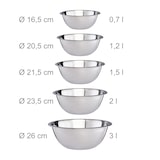 thumbnail of Relaxdays Rührschüssel Set, 5-teilig, Edelstahl, Schüsselset zum Backen und Servieren, stapelbar, Salatschüssel, silber