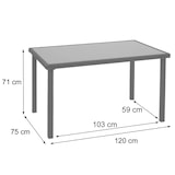 thumbnail of Mesa de poly rattan HWC-G19, mesa de jardín mesa de balcón, 120x75cm ~ negro
