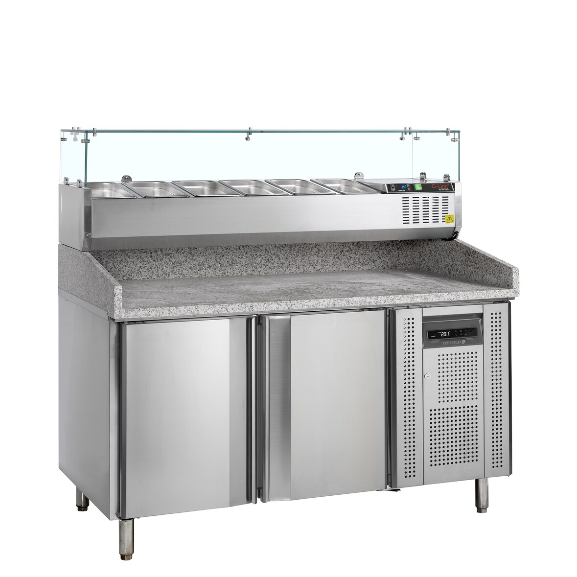 Table à pizza avec module pour garniture  PT1200 + GVC38-150