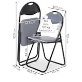 thumbnail of Klappstuhl 6er-Set, klappbarer Gästestuhl, gepolstert, leicht und bequem, Belastbarkeit 100 kg, Grau/Schwarz, Raburg Paul