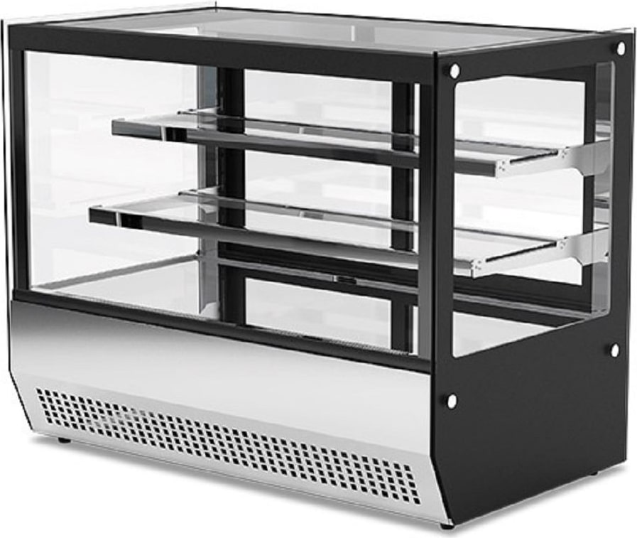 KLIMAITALIA Edelst.-Arbeitstisch-Snackvitrine Schiebetüren. Gehärtete Glasregale. LED. Thermo digital. T° 0°C/+18°C. Mod. DLX70