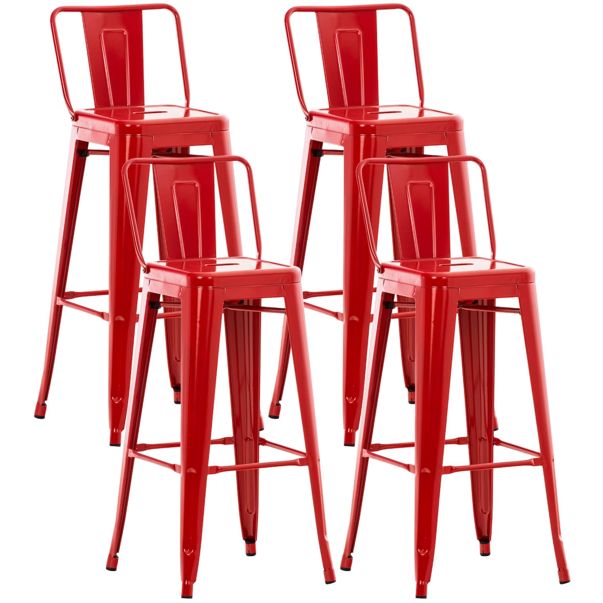 Set van 4 barkrukken Mason rood