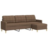 thumbnail of vidaXL 3-Sitzer-Sofa mit Hocker Braun 210 cm Stoff