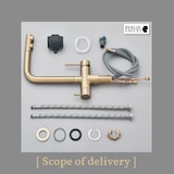 thumbnail of KLARWERK® Felix | ausziehbare 3-Wege Armatur Edelstahl Gold matt | Filter Trinkwasser Wasserhahn Küche | Osmose Mischbatterie L-Auslauf 3 Anschlüsse