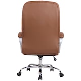 thumbnail of Décoshop26 - Fauteuil de bureau sur roulettes mécanisme de bascule intégré charge maximale 235 kg en similicuir marron clair cadre 10_0006958