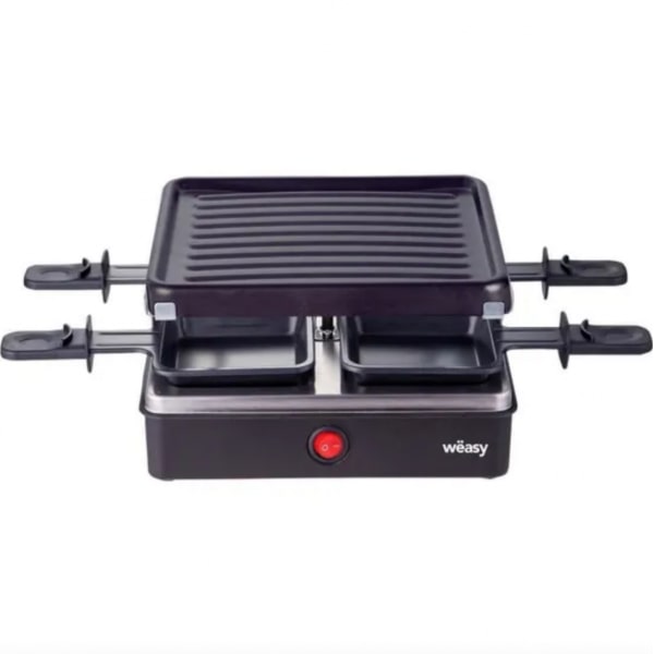 Appareil a Raclette   LUGA40 -  et grill 4 personnes - 600W - Revetement anti-adhésif - 19,7x19,7cm - Plaque amovible usage non-intensif WEASY