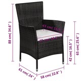 thumbnail of vidaXL 3-delige Bistroset poly rattan zwart
