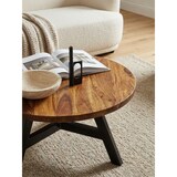 thumbnail of Massivholz Couchtisch, Sheesham Holz, Metallgestell. 60x60x35 cm | Kadima Design