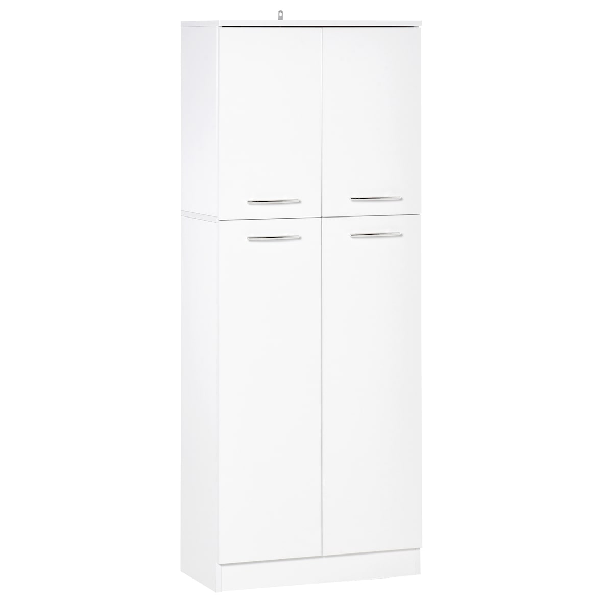 Armario Alto de 2 Puertas Muebles Auxiliar de Almacenaje con 5 Estantes y Baldas Ajustables Moderno para Salón Dormitorio Cocina 59x31x155 cm Blanco