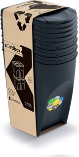 thumbnail of Set mit 4 Keden Sortibox Mülleimern, 100 % recycelter Kunststoff, schwarz, 140 l