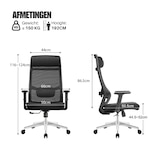 thumbnail of OfficeSense OS110 Ergonomischer Bürostuhl – Mesh Bürostuhl – NEN1335-zertifiziert – Erwachsene – Kopfstütze – Rückenstütze – Grau