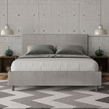 thumbnail of Cama con somier acolchada 160x210 tejido Labirinto 02 gris Adele