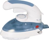 thumbnail of Clatronic DB 3108 B Plancha Ropa Vapor Viaje, Suela Aluminio, Termostato Regulable, con Cepillo Quitapelusas 800W Blanco/azul