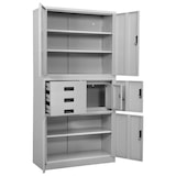 thumbnail of vidaXL Büroschrank Hellgrau 90x40x180 cm Stahl