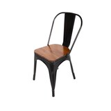 thumbnail of Esszimmerstuhl Metallstuhl stapelbar schwarz matt Sitz Pinienholz LINA
