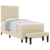 thumbnail of vidaXL Boxspringbett mit Kopfteil Creme 90 x 190 cm Stoff