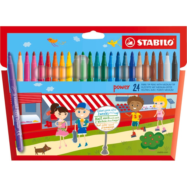 STABILO 24 feutres de coloriage pointe moyenne power