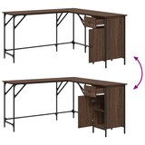 thumbnail of vidaXL Schreibtisch Braun Eichen-Optik 141x141x75 cm Holzwerkstoff