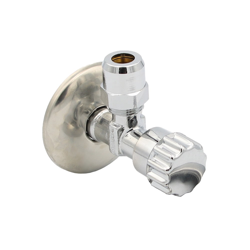 Eckventil mit Rosette 3/8` AG Anschluss x 10 mm Quetschverschraubung