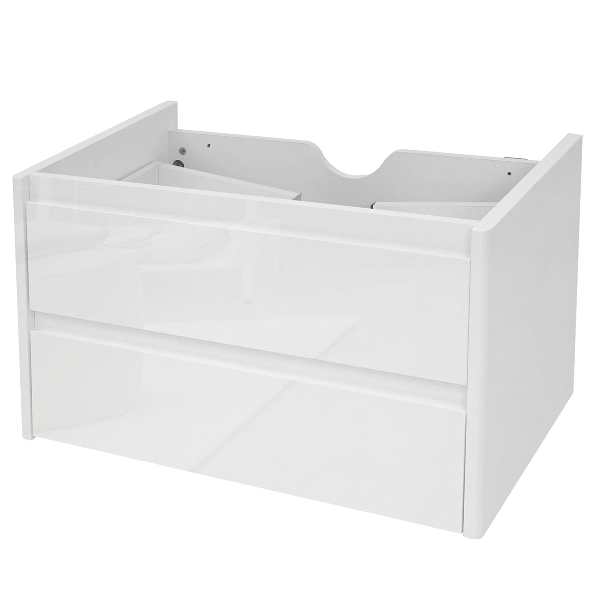Mueble bajo lavabo HWC-B19, mueble bajo lavabo baño, alto brillo cierre suave 50x80cm ~ blanco