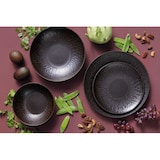 thumbnail of Palmer Flache Teller-Set Ruston, 4 x FrühStücksteller aus Steinzeug Ø 22 cm, Teller dunkelbraun, spülmaschinenfest - Modernes Steinzeug