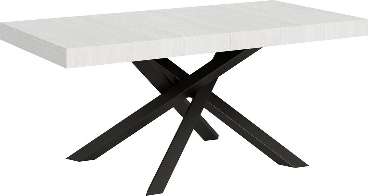 Volantis Ausziehtisch 200/460x90 cm Esche weiß Beine anthrazit