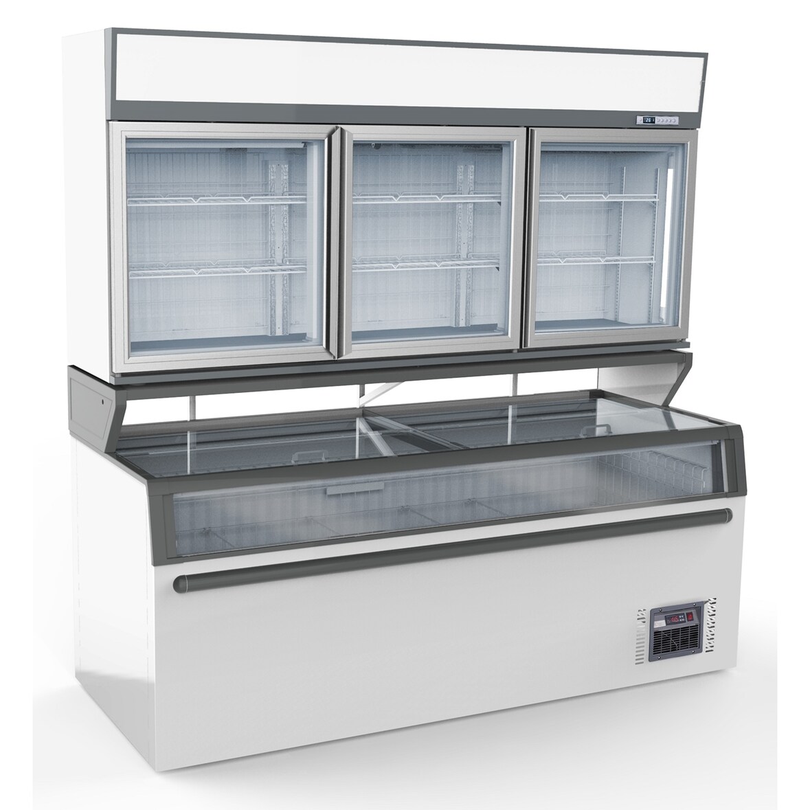 Chefgastro Wandtiefkühlung weiss 3 Glastüren BxTxH 2104x890x2102mm