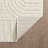 thumbnail of Teppich Wohnzimmer 3D Skandinavischer Boho Modern Waschbar Strapazierfähig Esszimmer OEKO-TEX Rund Creme 200x200 cm – RIGI von Kadima Design
