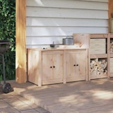 thumbnail of vidaXL Keukenkast met plank Bruin 106 x 55 x 64 cm Massief grenenhout