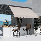 thumbnail of Toldo manual retráctil 300x150x170-280 cm toldo para balcón con altura ajustable manivela y protección solar para terraza jardín beige