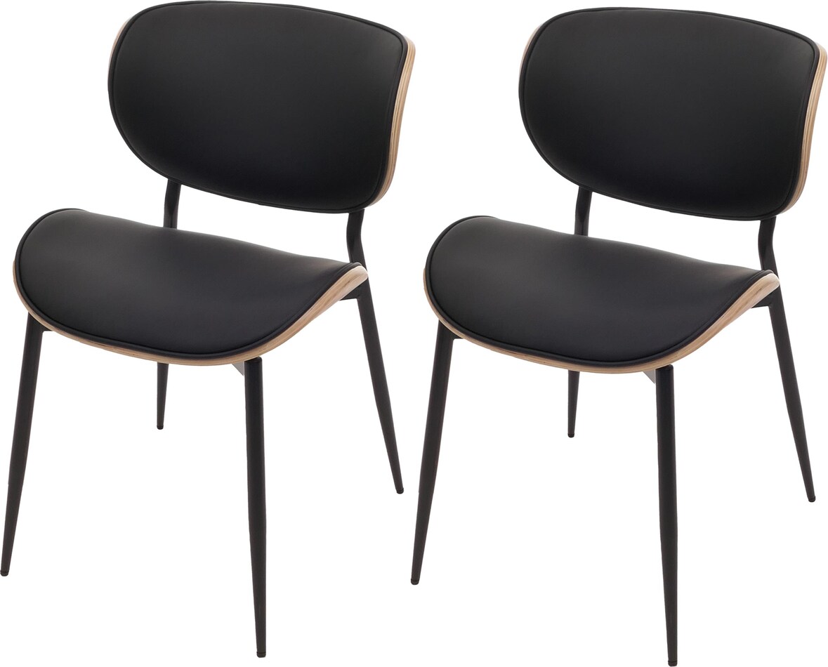 2er-Set Esszimmerstuhl HWC-O45, Stuhl, Bugholz Kunstleder 280g/m² Öko-Tex FSC® ~ natur, schwarz