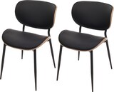 thumbnail of 2er-Set Esszimmerstuhl HWC-O45, Stuhl, Bugholz Kunstleder 280g/m² Öko-Tex FSC® ~ natur, schwarz