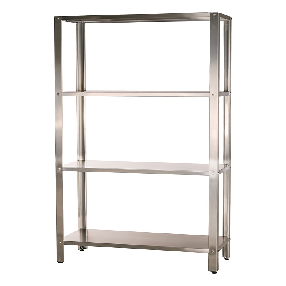 Cleiton® Estantería de Acero Inoxidable de pie 4 Estantes Lisos 1000x500x1800 mm | Estantería Metálica de 4 baldas lisas para Cocina | Hostelería