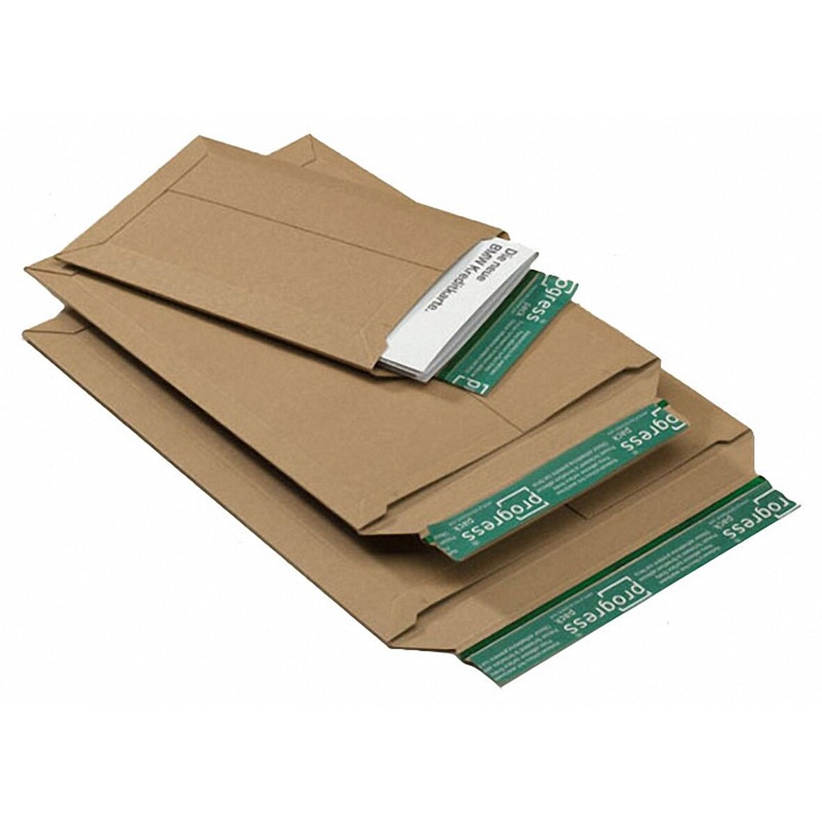 100x Versandtaschen aus stabiler Vollpappe PP V04.06 285x365x -30mm B4 braun