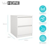 thumbnail of WellHome - Mesita de Noche con 2 Cajones en color Blanco 41 x 50 x 50 cm - Sil White