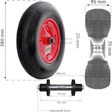 thumbnail of Schubkarrenrad Ersatzrad Vollgummi 4.80/4.00-8 mit Achse Stahlfelge