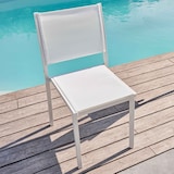 thumbnail of Chaise de terrasse aluminium et textilène blanc