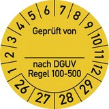 thumbnail of Dreifke® Prüfplakette Gepr....DGUV Regel100-500,2026-2029,Dokumentenfolie,Ø25mm,10Stück/Bogen
