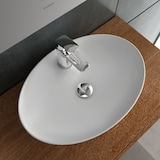 thumbnail of Alpenberger Aufsatzwaschbecken Oval | Keramik Waschschale mit Nano Lotuseffekt | Waschbecken mit Hahnloch | Keramikbecken für Modernes Bad & Gäste-WC