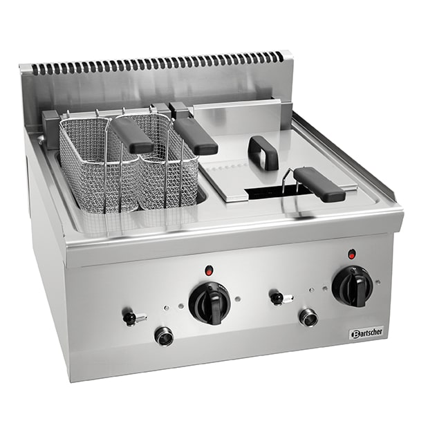 Friteuse | SERIE 600 | Elektrisch | 8+8L | 140°C/200°C | 12.6kW (400V) | Aftapkranen | 600x600x290(h)mm