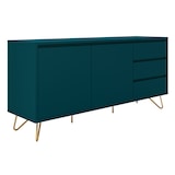 thumbnail of SalesFever Sideboard aus MDF | 2 Türen und 3 Schubladen | Beine Metall mit Messinglegierung | B 150 x T 40 x H 70 cm | blau