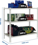 thumbnail of SimonRack Estantería Metálica, 900x1100x500 mm, 3 Alturas, Bandeja Madera, 200 kg de Punto Flexión, Blanco/Madera - Maderclick
