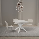 thumbnail of Tavolo allungabile 90x90/194 cm Clerk piano Bianco Frassino - gambe Bianche