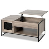 thumbnail of Helloshop26 - Couchtisch mit Hubfunktion 104 x 52,5 x 58 cm mit praktischem Stauraum und industriellem Design aus grauem Holz 20_0013751
