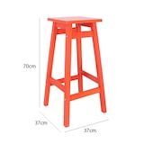 thumbnail of WellHome - Conjunto de 2 bancos 'Laira' em madeira de pinho, cor coral, 37 x 37 x 70 cm