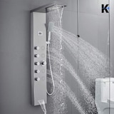 thumbnail of BERND | Premium douchepaneel Regendouche RVS | Geborsteld zilver Massagedouche Douchesysteem | Mengkraan Douchegarnituur Douchesysteem