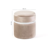 thumbnail of Pouf coffre YUMA en velours côtelé avec détail métallique et couvercle amovible, élégant, compact et parfait comme siège ou repose-pieds